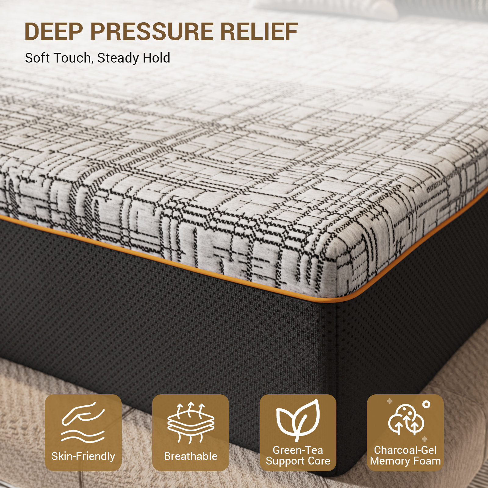 Nordhive Earth-10''12''14''Memory Foam Mattress